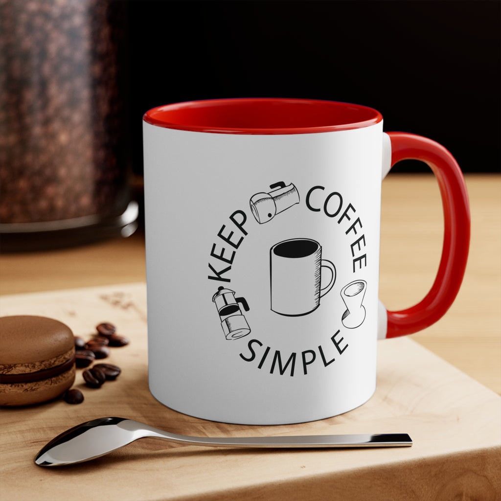'Keep Coffee Simple' Mug — Hand Drawn Coffee Lover Ceramic Cup