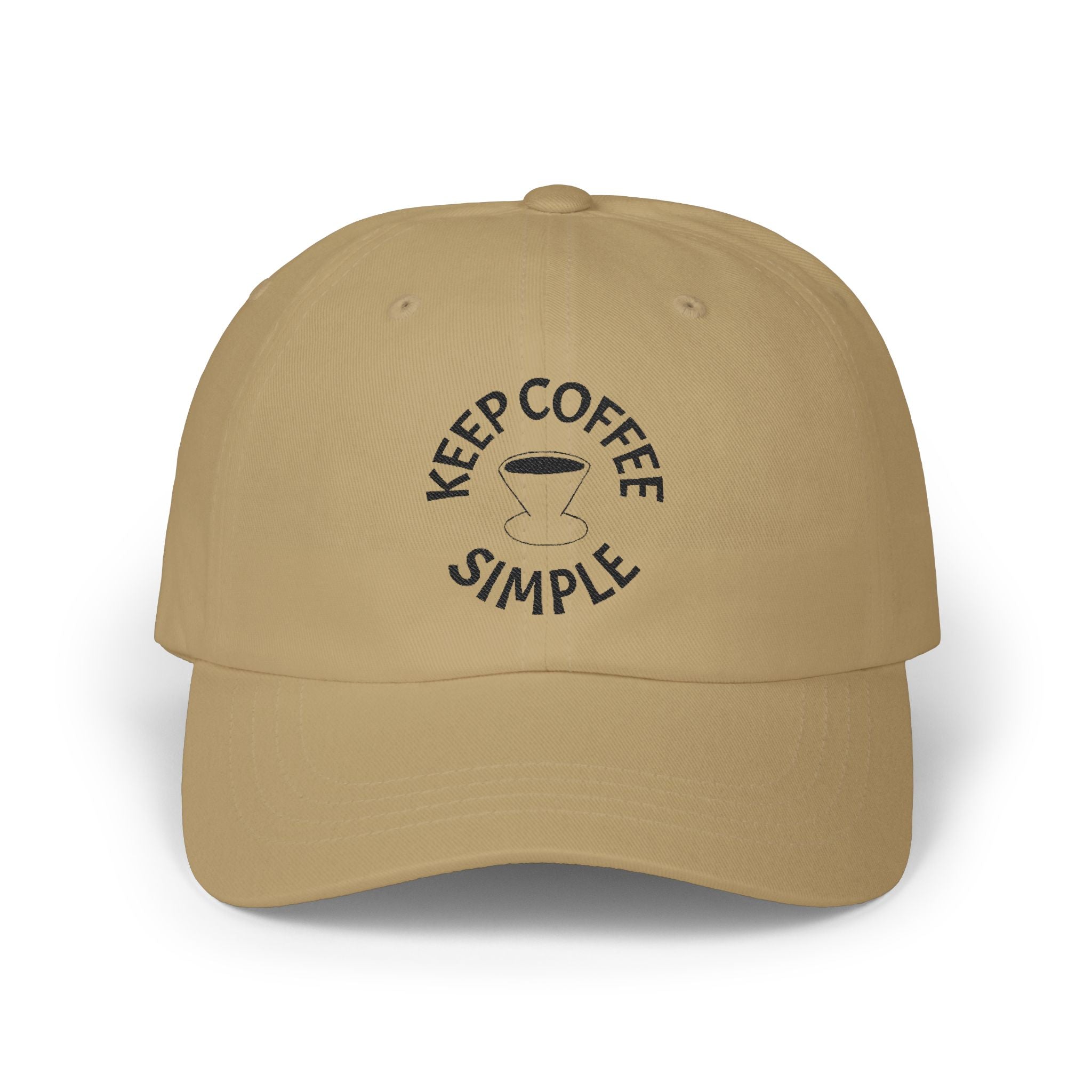 'Keep Coffee Simple' Cap — Emroidered Cotton Baseball Hat - Light Colors