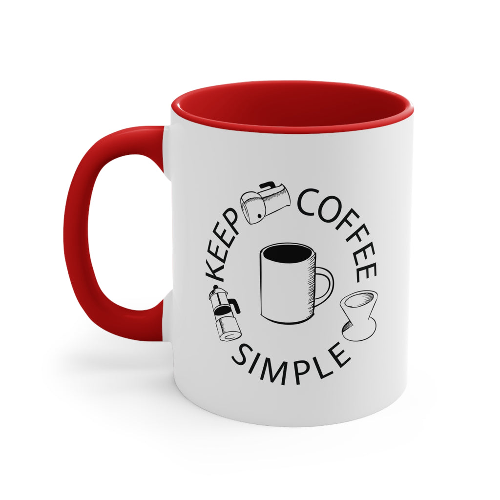 'Keep Coffee Simple' Mug — Hand Drawn Coffee Lover Ceramic Cup