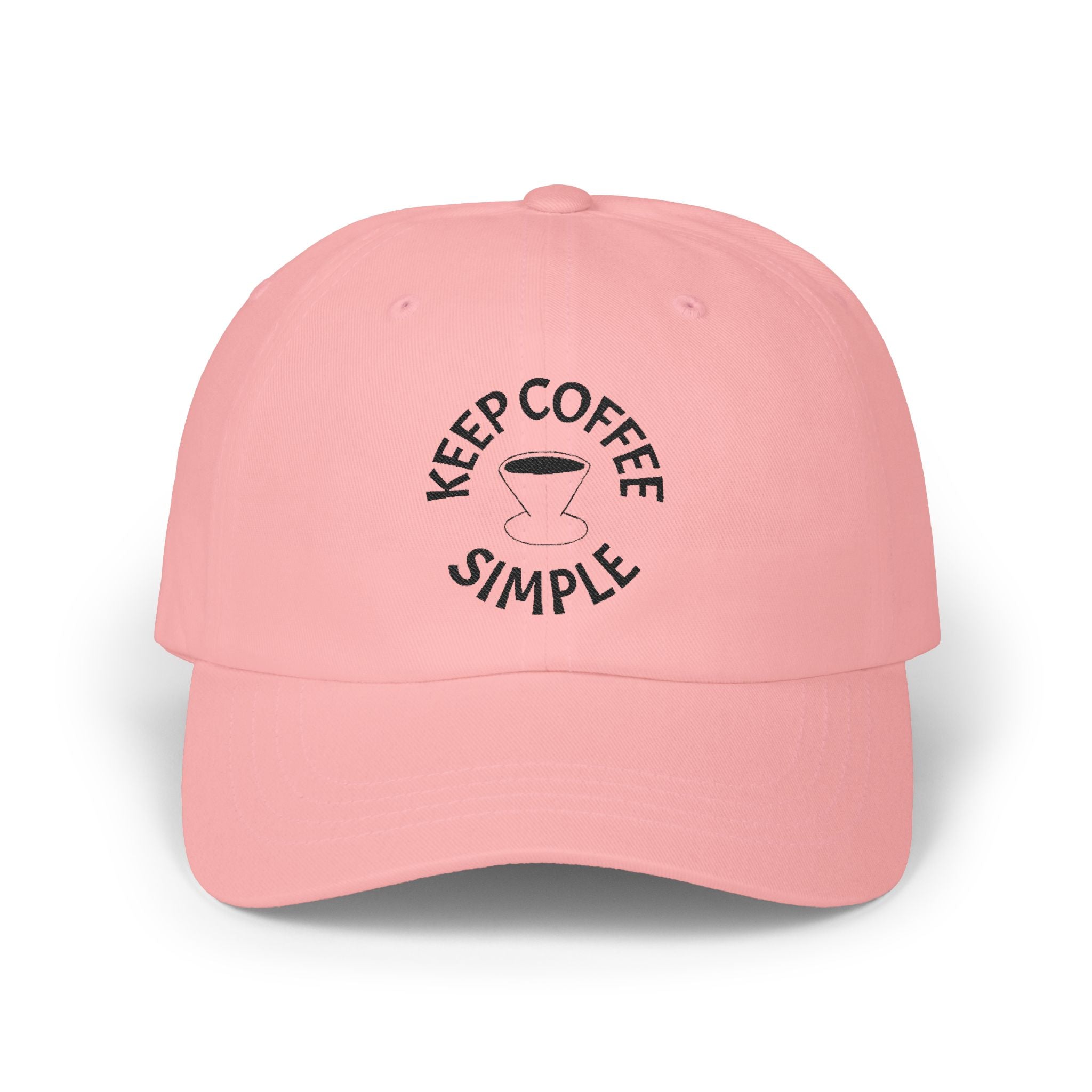 'Keep Coffee Simple' Cap — Emroidered Cotton Baseball Hat - Light Colors
